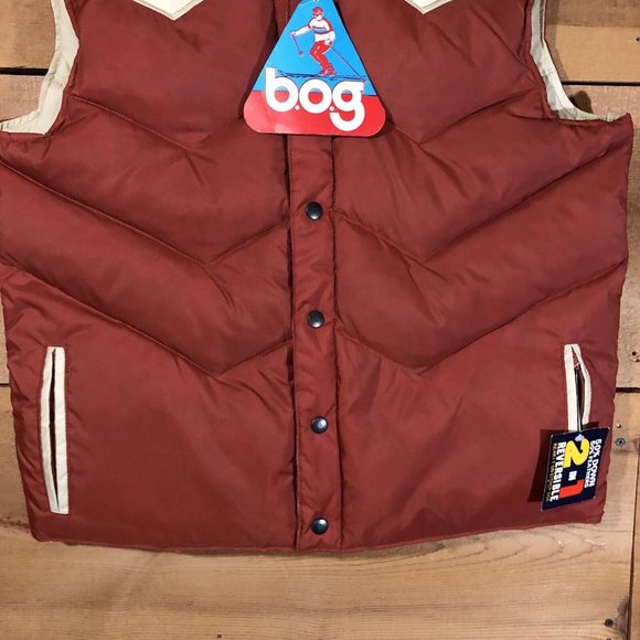 NEW Vintage B.O.G 50% Down 50% Feathers Vest Mens Size Medium Snap Button Up - Picture 4 of 11
